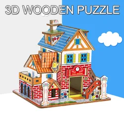 Rompecabezas de madera para bebés – Casa 3D educativa