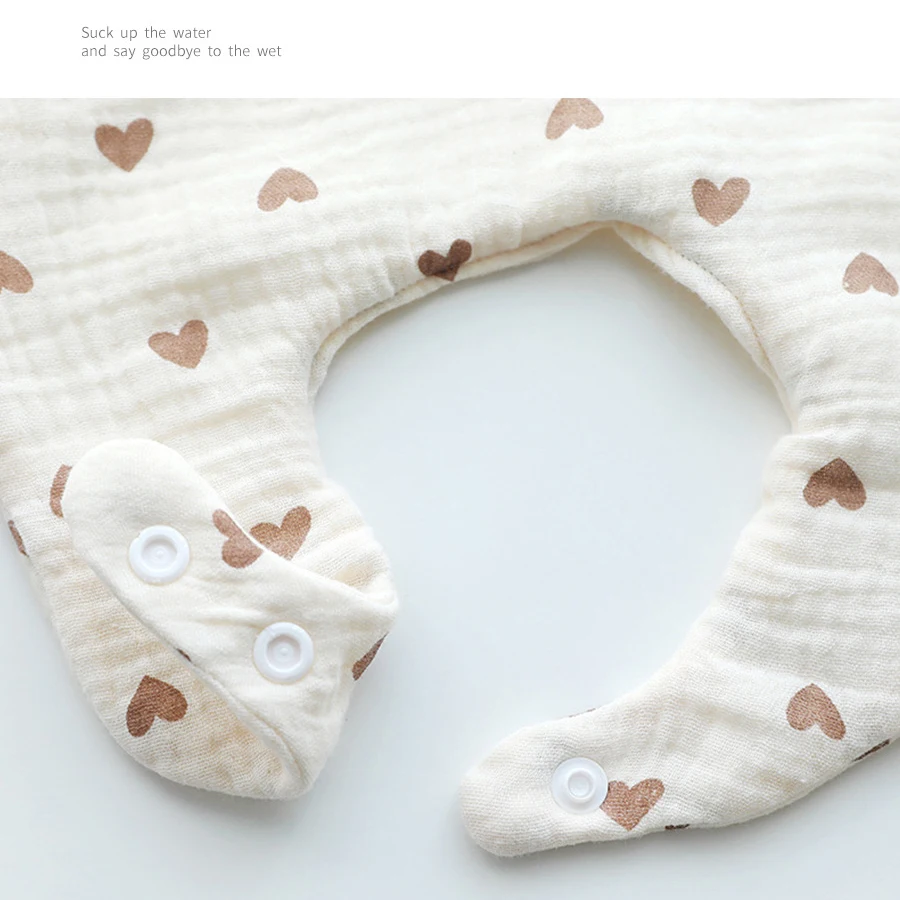 Baberos de gasa de algodón puro de 3 uds., bufanda para bebé con hebilla ajustable Parint, babero de tela para recién nacidos, niños y niñas, bufanda para Saliva - imagen 5