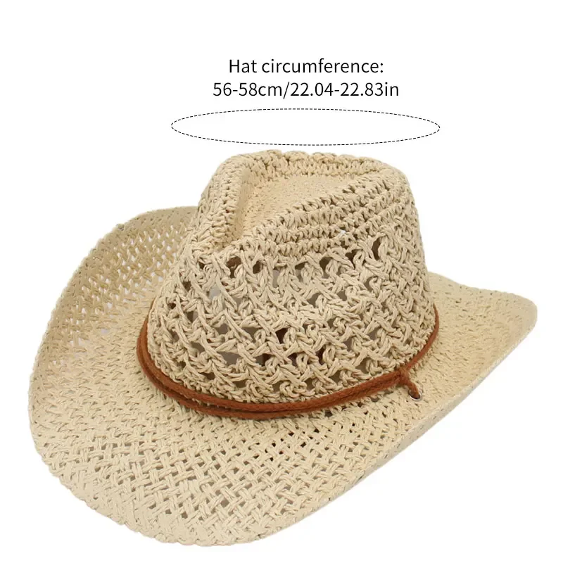 Sombrero vaquero de paja infantil – Ala ancha plegable para verano - imagen 5