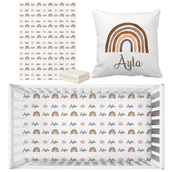 Juego de ropa de cama arcoíris para bebé – Cuna completa