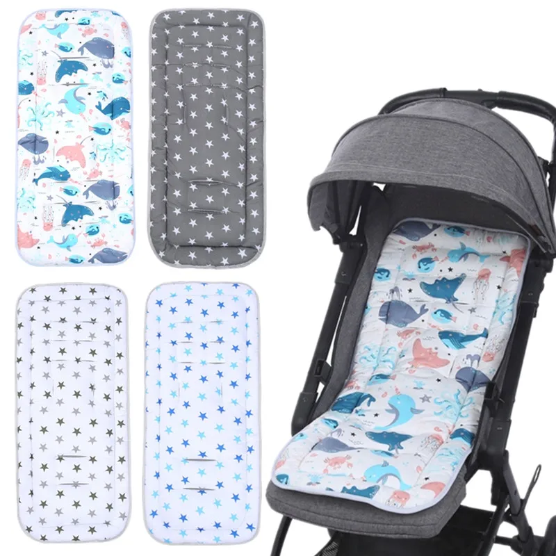 Cojín de asiento Universal para cochecito de bebé, forro de asiento de Buggy grueso, almohadilla de algodón de malla transpirable, alfombrilla para carrito de niños, accesorios para cochecito