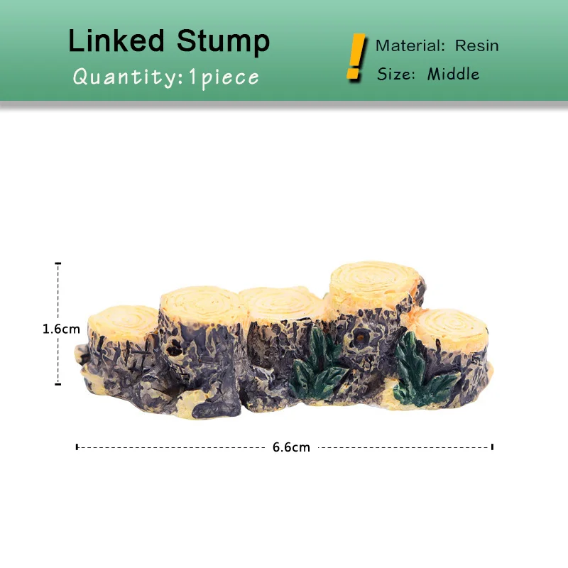 Figuras en miniatura de tocón de árbol simulado, figuras de decoración de jardín de hadas, adornos para el hogar, pastel, coche, estatua de resina de dibujos animados, 1 ud. - imagen 2