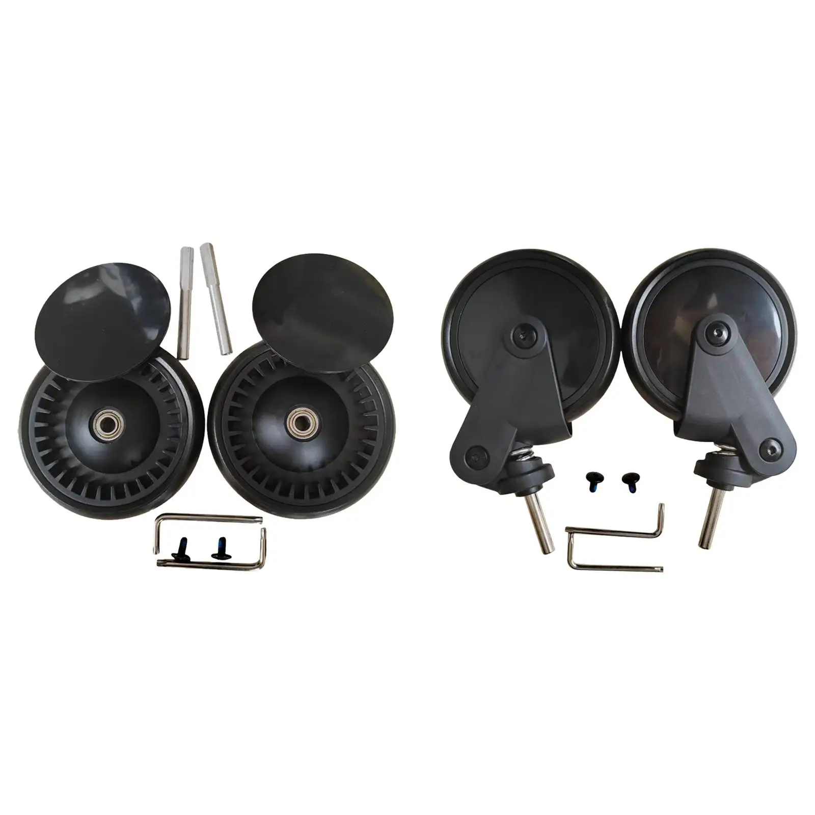 Rueda de repuesto para cochecito, reparación de cochecito, neumático práctico resistente al desgaste con llave, accesorios de tornillos