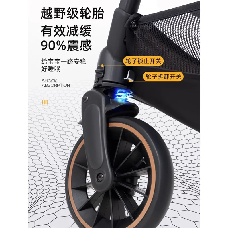 El carrito para niños puede sentarse y acostarse en ambas direcciones, un coche de bolsillo para bebés con paisaje ligero y alto. - imagen 5