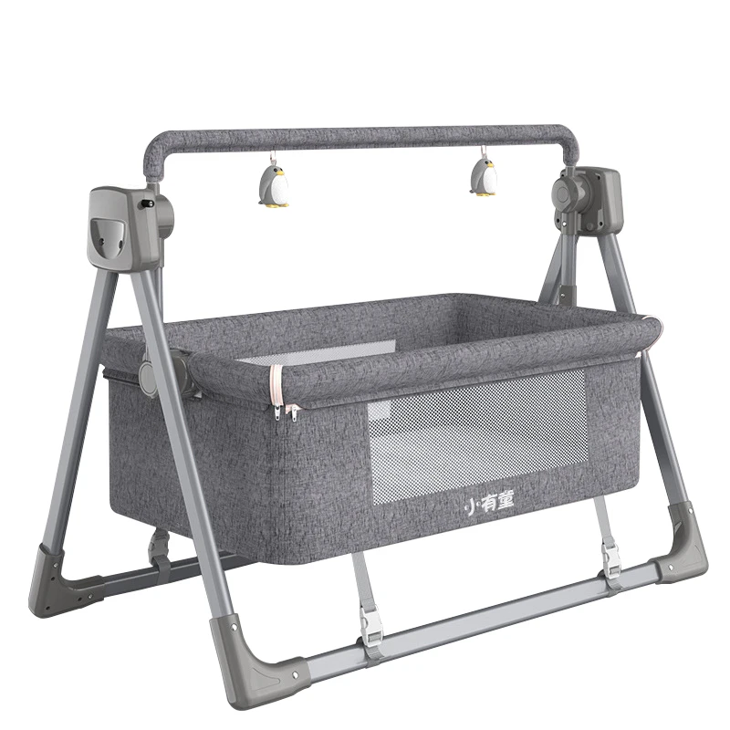 Cuna para bebé de 0 a 3 años, mecedora eléctrica inteligente multifuncional para dormir, cesta para dormir para bebé recién nacido, cama elevadora, cama bb - imagen 2