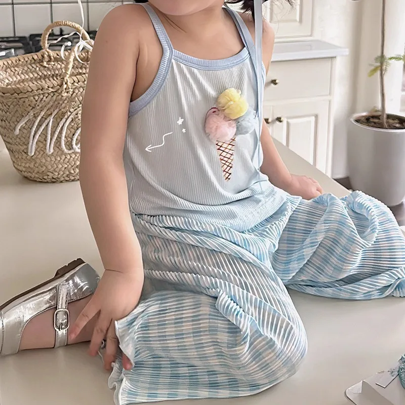 Pantalones antimosquitos para niña acampanados con volantes - imagen 3