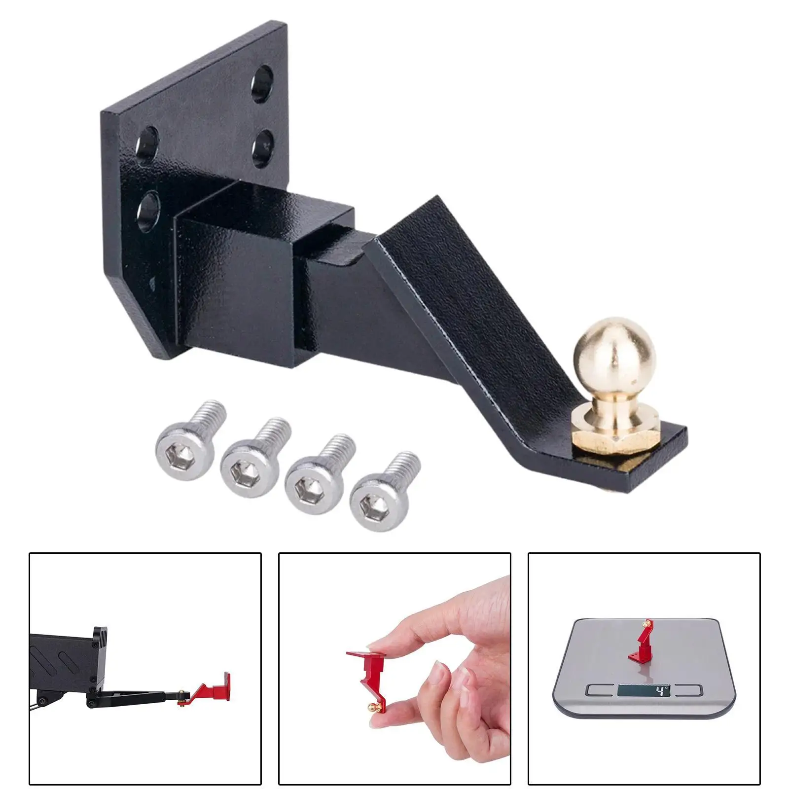 Trailer Hitch Bracket Upgrade for 1:10 Scale RC Crawler Car Truck Model Toy