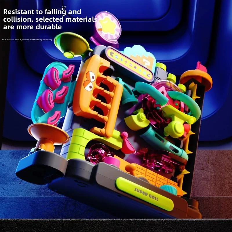 Juguetes educativos Montessori para niños, pista multicapa, juego de aventura, riel, bola rodante, modelo interactivo, cerebro, regalo de Navidad - imagen 5