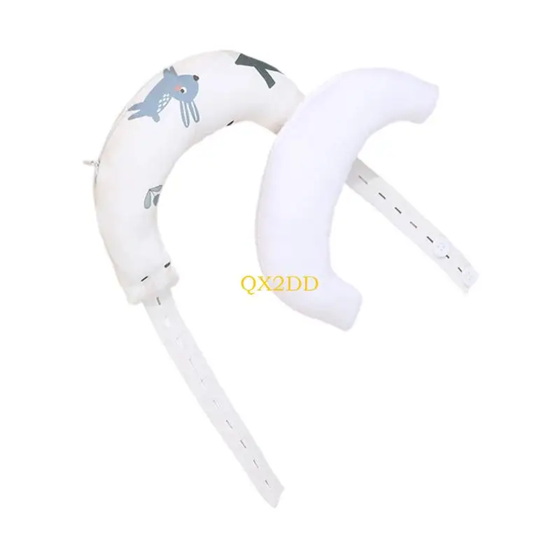 QX2D Almohada para bebé con soporte de cuello, algodón transpirable - imagen 4