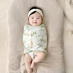 Manta de bebé transpirable de verano, manta para bebé recién nacido, corbata antisobaltos, salto, bolsa de cambio de pañales suave de algodón fino para verano