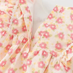Conjunto 2 piezas para recién nacida: mono de algodón con flores
