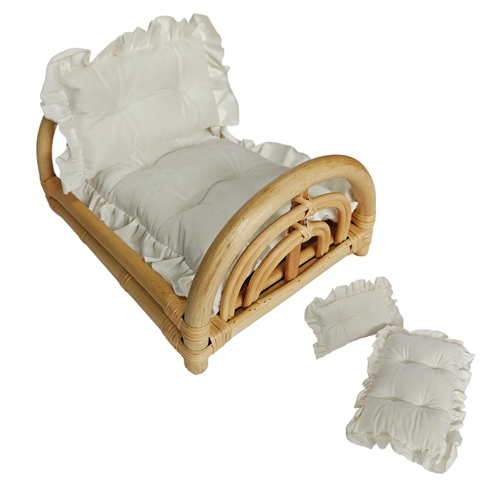 Almohada de terciopelo floral para recién nacido – Fotografía bebé