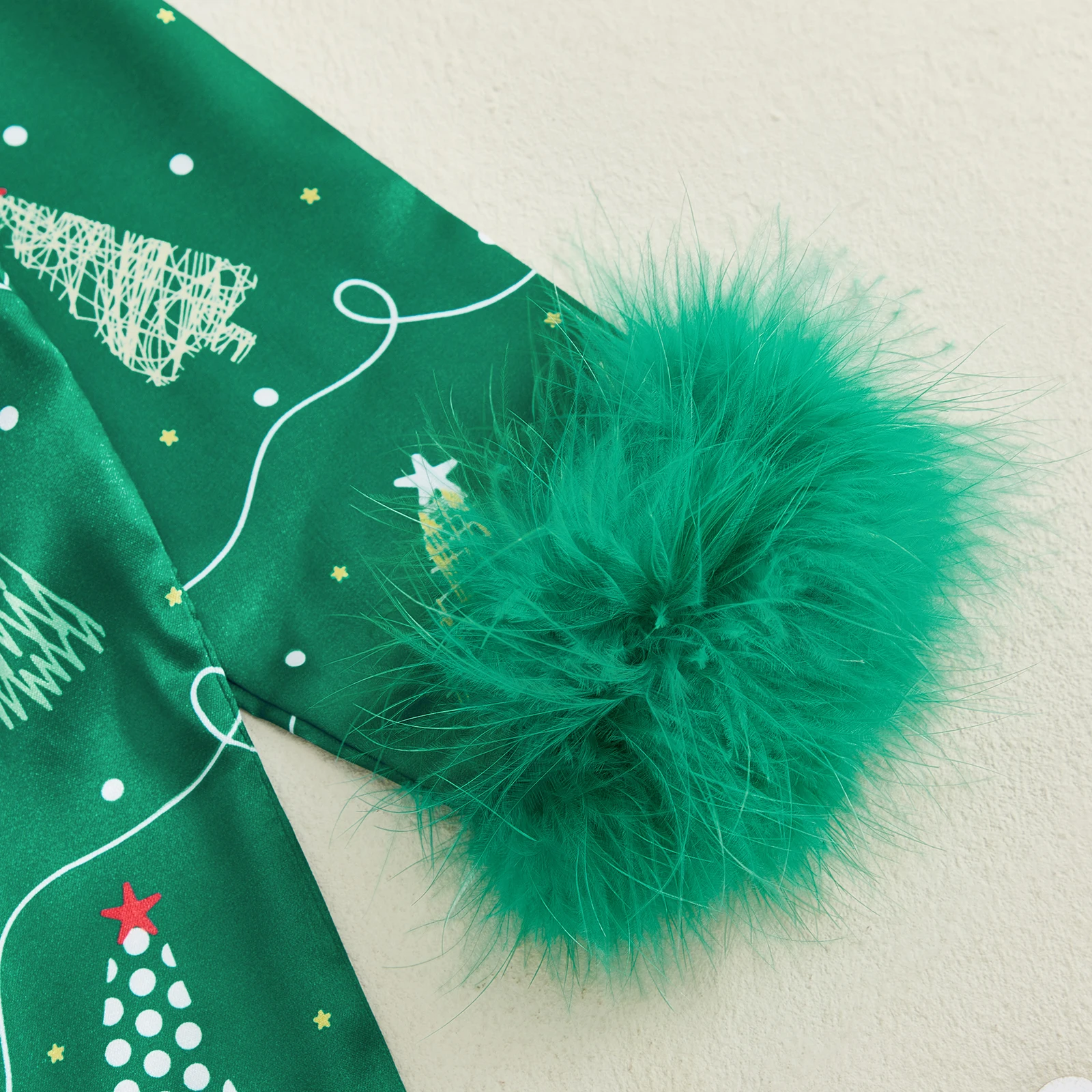 Pijamas navideños para niña de 0 a 24 meses, pijamas de manga larga con solapa y botones, monos con estampado de elementos navideños - imagen 5