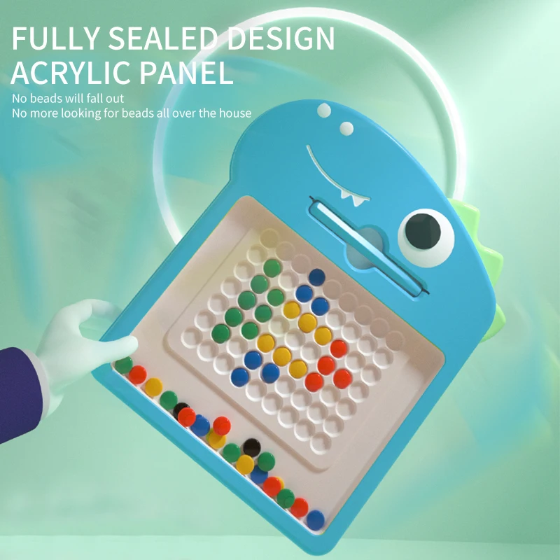 Tablero de dibujo de bolígrafo magnético para niños, rompecabezas magnético, piedra de cuentas, enfoque, entrenamiento, juguete de ejercicio de coordinación - imagen 4