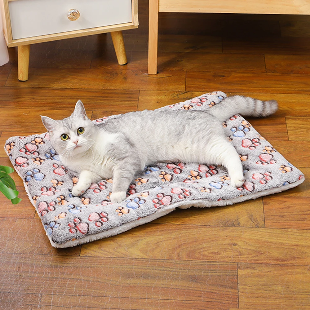 Alfombra para mascotas de doble cara: cálida para el invierno, agradable para la piel, para perros pequeños/gatos medianos, cojín para cama para cachorros y manta para sofá para gatos - imagen 2