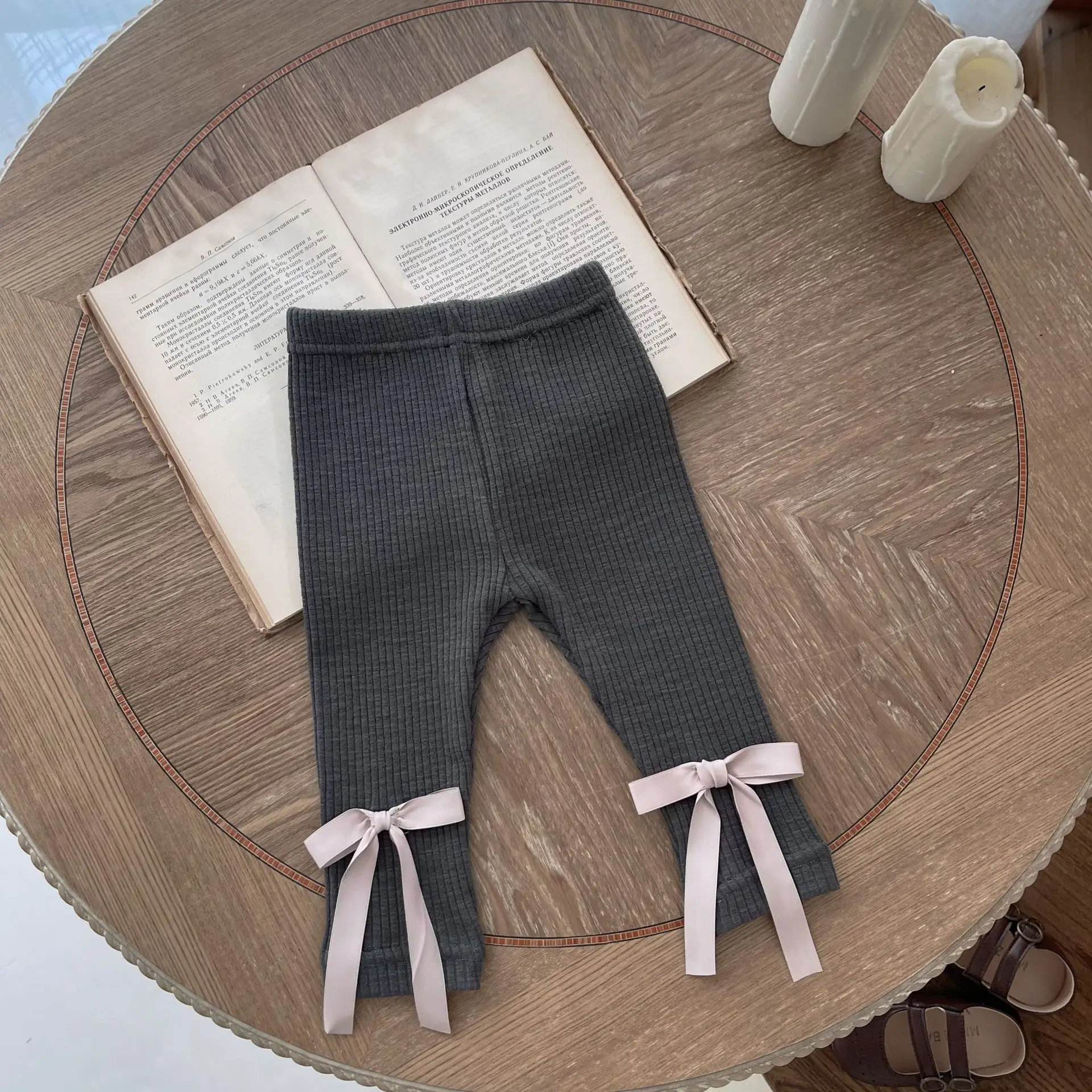 Ropa para recién nacidos, pantalones para bebé, mallas con lazo para primavera y otoño, pantalones ajustados para bebé de 0 a 2 años, pantalones para niña - imagen 4