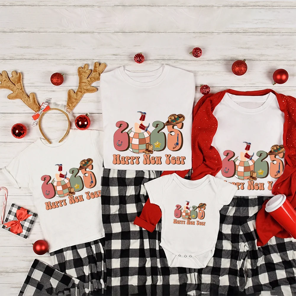 Conjunto familiar a juego para madre, padre, hija, hijo, camisetas de bebé, Pelele de aspecto familiar, ropa de Año Nuevo, 2025 - imagen 2