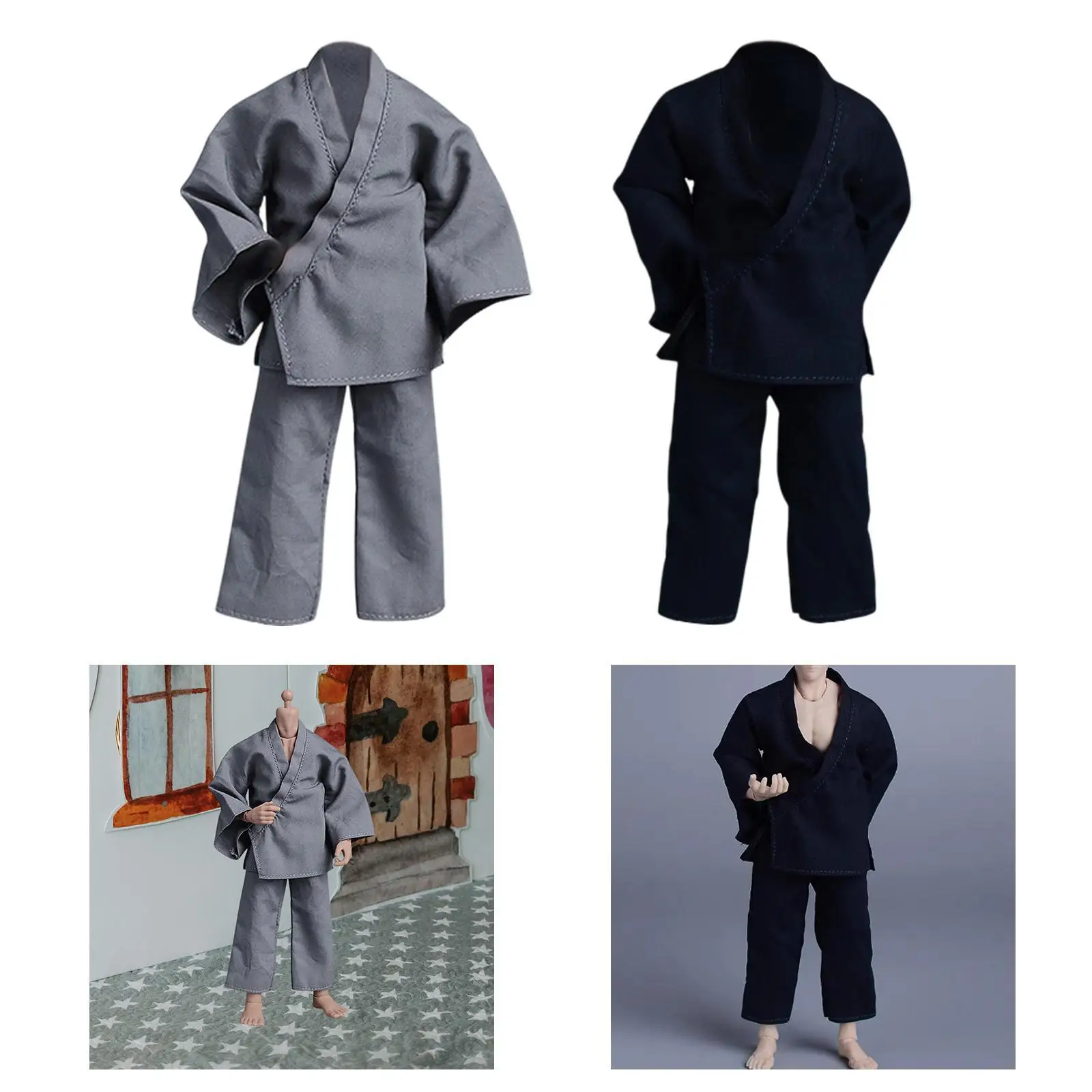 2Pcs 1/12 Male Figure Clothes Handmade Model Doll Toy Stylish Outfit Pants and Top Miniature for 6'' inch Male Action Figures