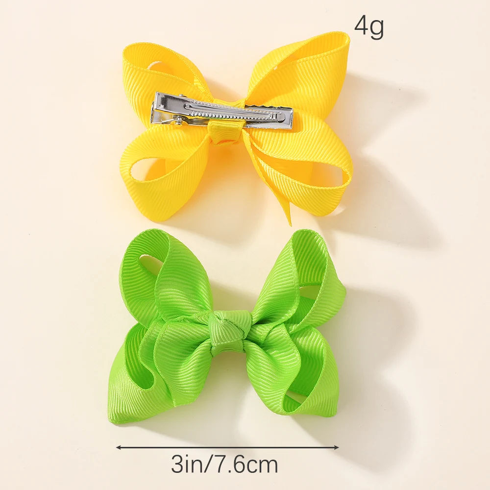 Clip lazo color sólido para el pelo de niña – Bordado elegante - imagen 2