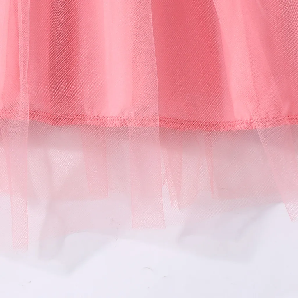 Vestido de fiesta rosa para niña con lazo de perlas - imagen 2
