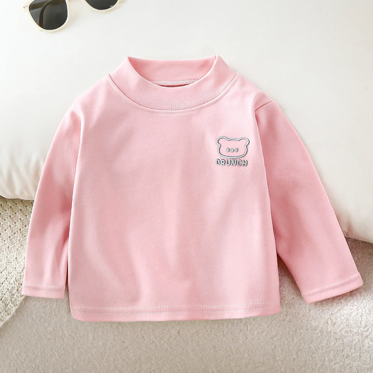 Top de cuello alto para niños, camisa de manga larga para otoño e invierno, jersey básico para niña, blusa, ropa para bebé - imagen 4