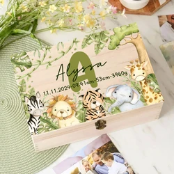 Caja de recuerdos personalizada bebé para animales aventureros