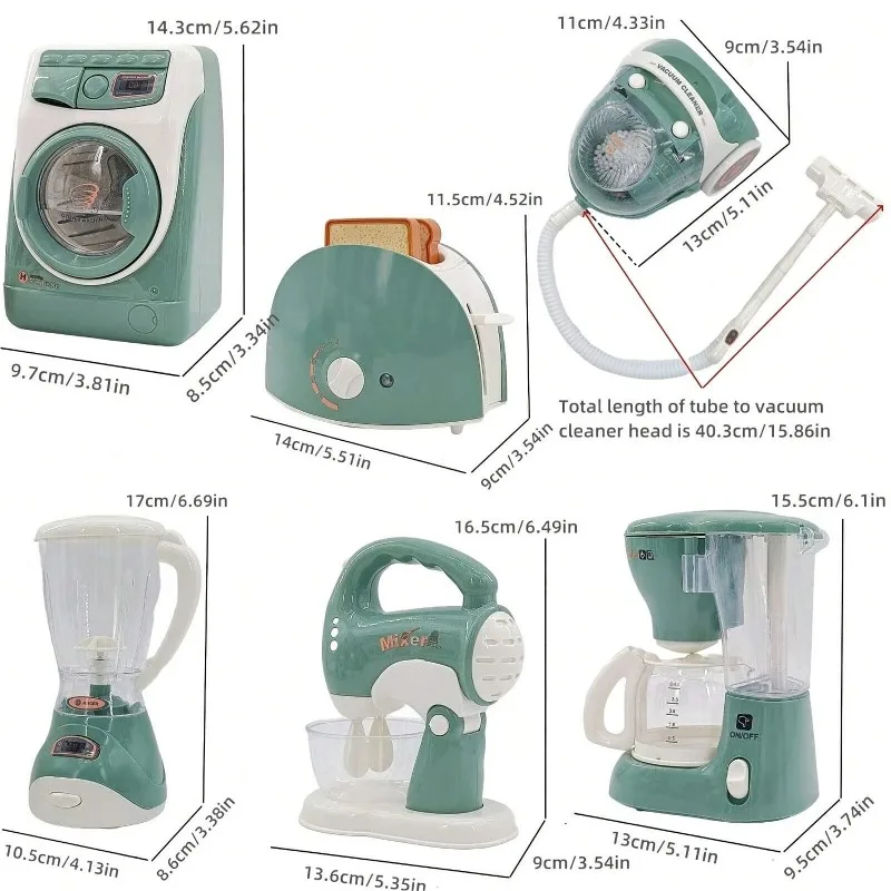Juego de simulación de electrodomésticos de cocina, juguete con sonido y luz, cafetera, mezclador, tostadora, licuadora, juego de cocina para niños, regalos - imagen 3