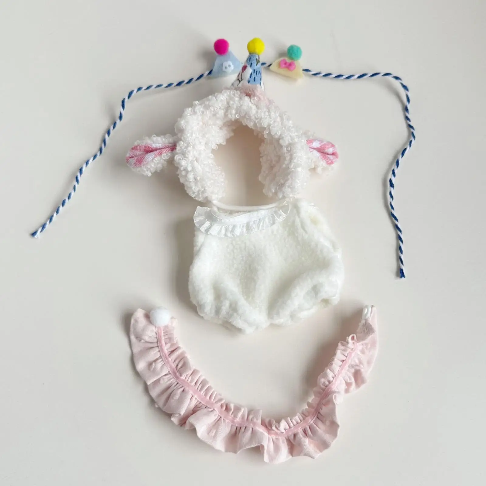 Bodysuit Made of Plush Dolls, Clothes with Birthday Hat, Costumes for 15 Cm Dolls