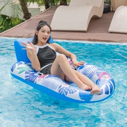 Alfombra flotante inflable para piscina con estampado y reposacabezas