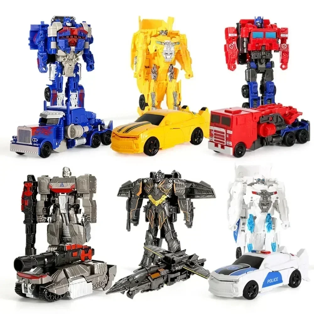 Coche de transformación, modelo de Robot de Anime, Robot de de deformación de un solo paso, juguete rompecabezas para niños, modelo de figura de acción de coche de de deformación - imagen 2