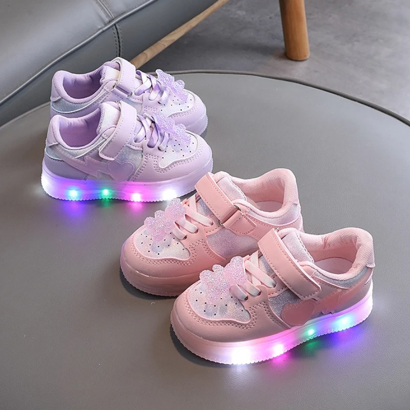 Zapatillas deportivas luminosas para niña transpirables suela blanda - imagen 5
