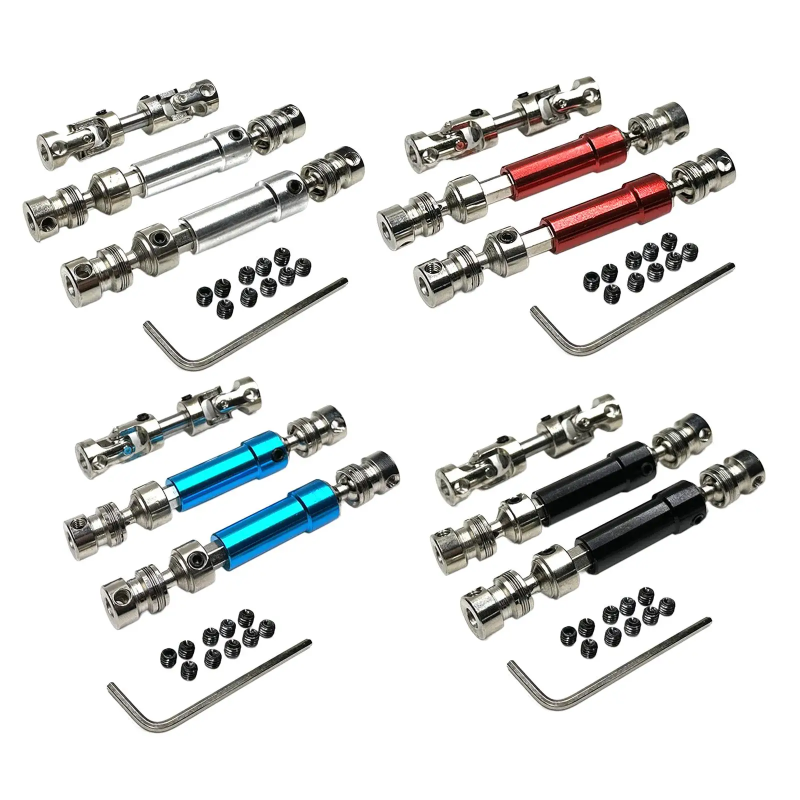 2x Transmission Shaft Front Rear Harden Steel Alloy Rear Center Drive Shaft for 1/12 MN128 MN86 MN86S Remote Control Car