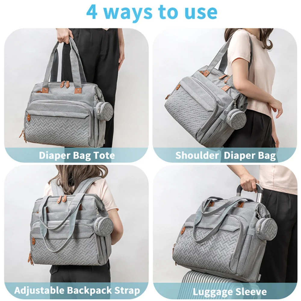 PANGDUBE Mochila de pañales grande para maternidad con chupetero - imagen 4
