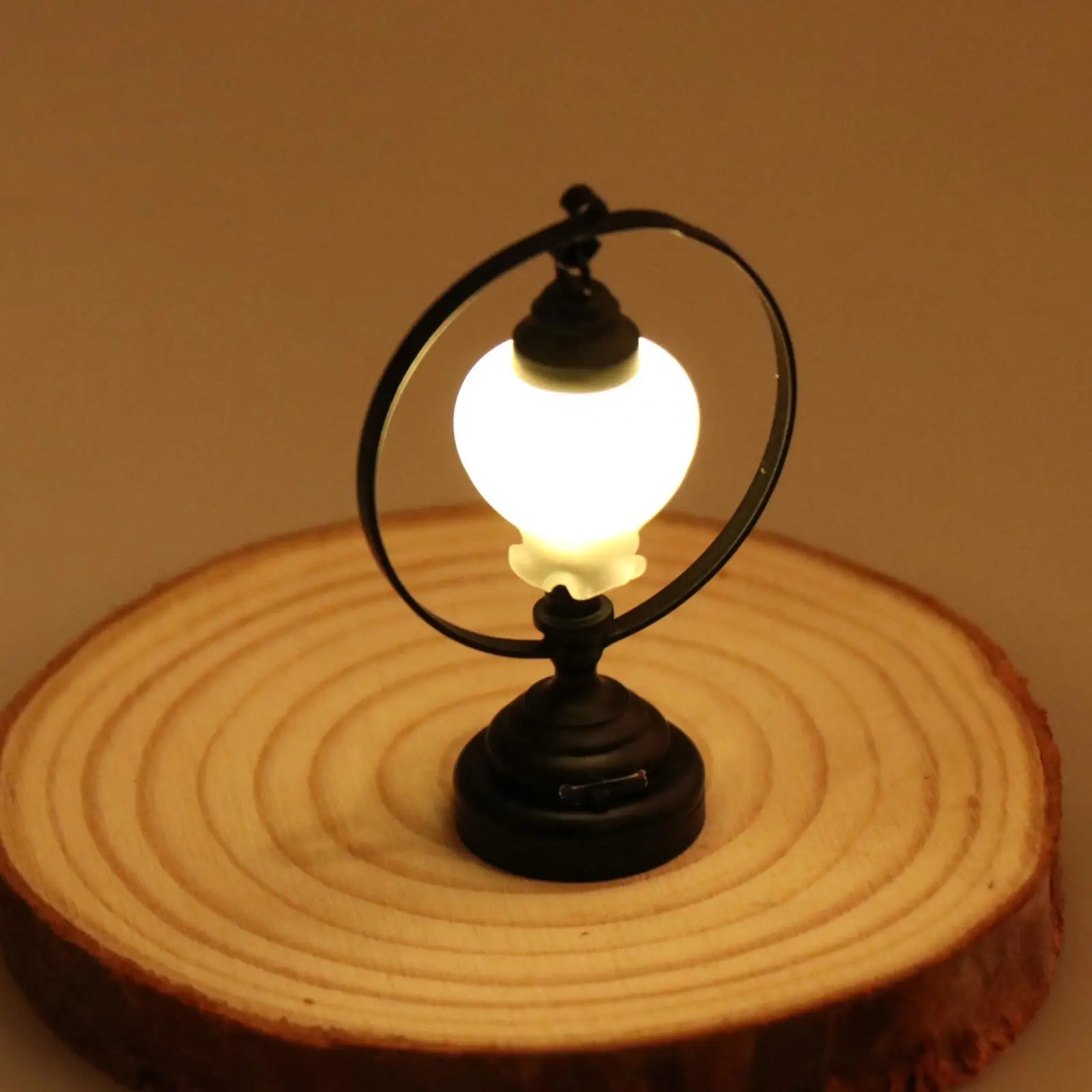 1/12 Dollhouse Miniature Table Lamp Accessories Toy Simulation Model Metal Desk Lights for Bedroom Home Dining Room Garden Decor