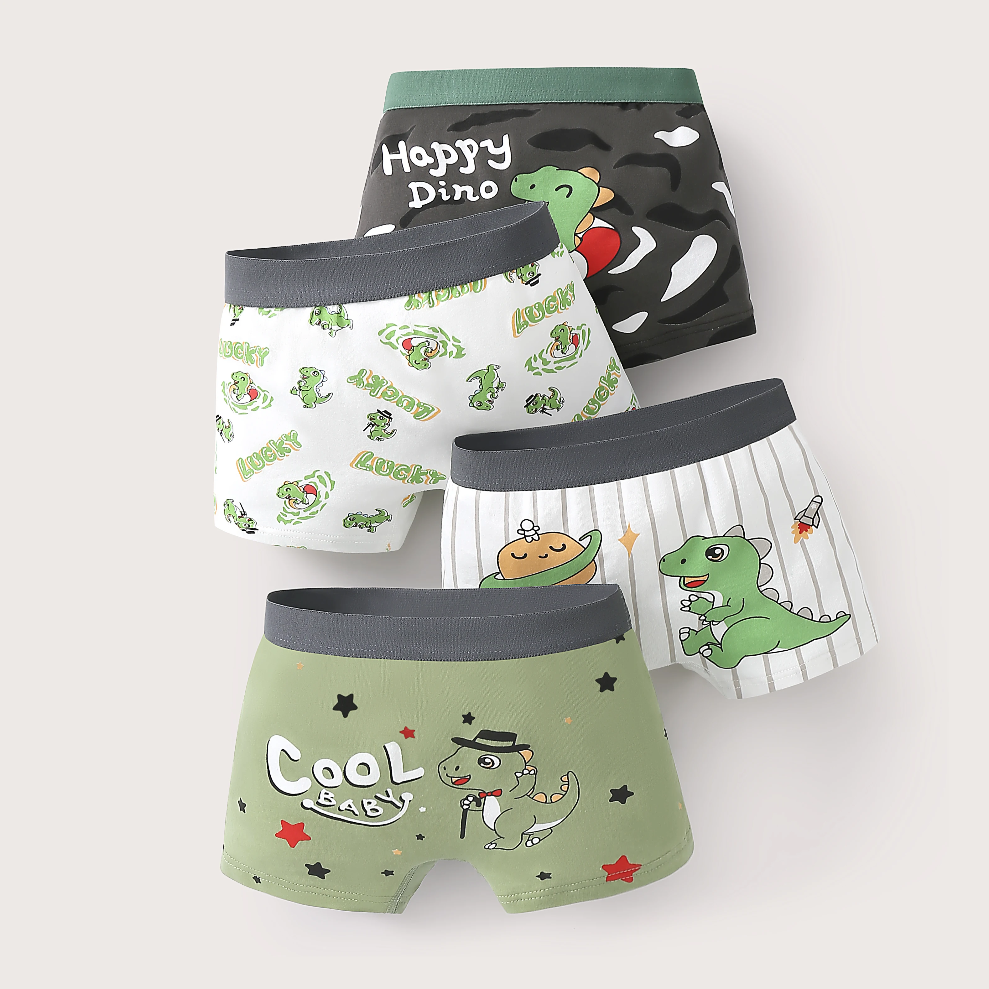 Calzoncillos Boxer de algodón con dinosaurio para niños - imagen 3
