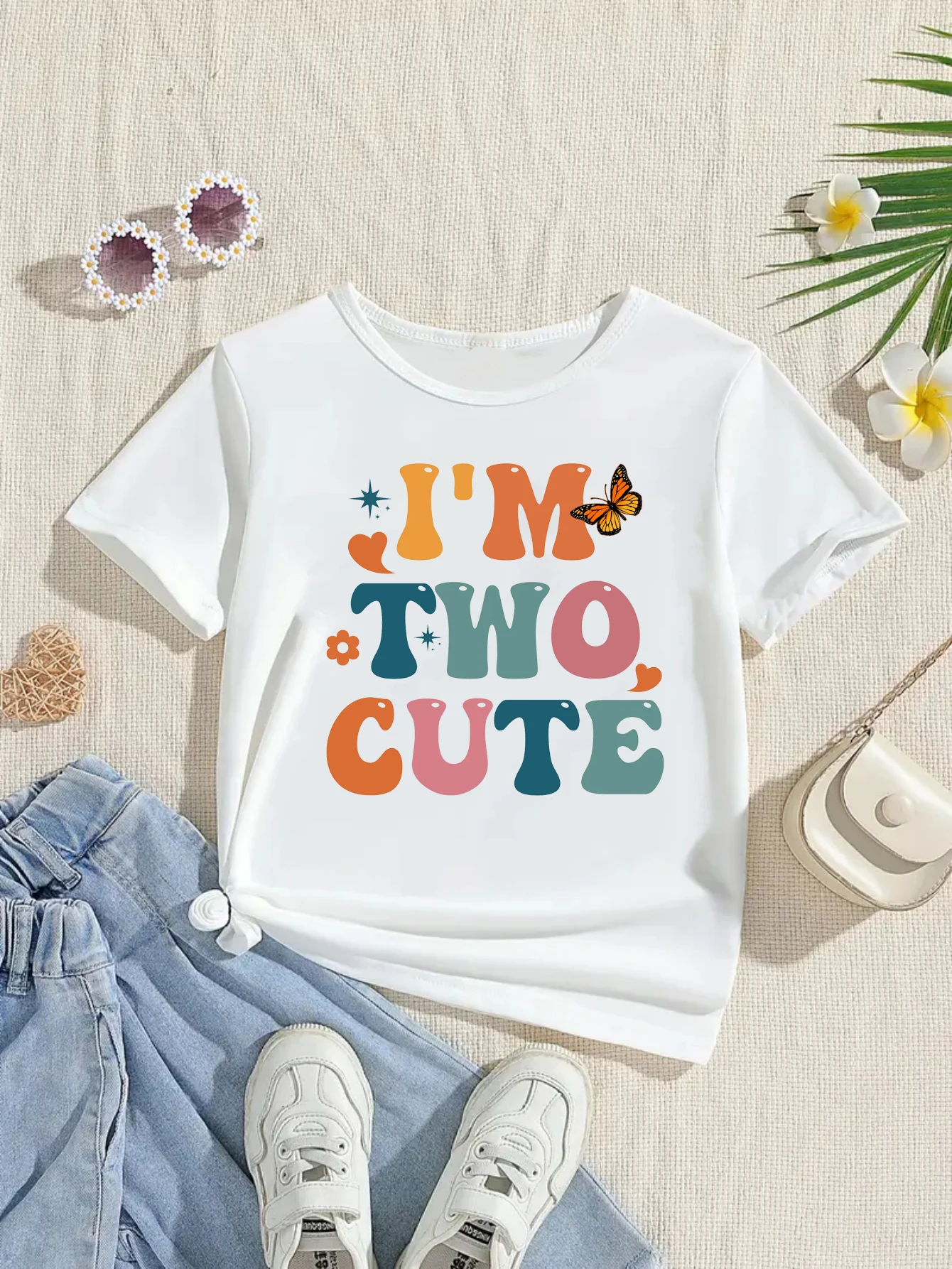 Camiseta Retro I Am 1st/2nd/3rd con estampado de mariposas para niñas, ropa Kawaii para niños, el mejor regalo de cumpleaños, camiseta para niños pequeños - imagen 2