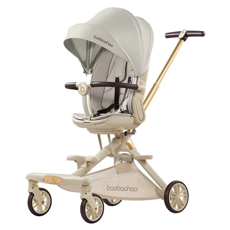 Artefacto deslizante para bebé, ligero, plegable, alto paisaje, tumbado en el carrito de bebé bidireccional para caminar