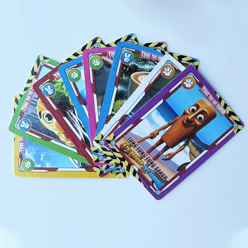 24 Uds. Tarjetas italianas Brainrot Tralalero Tralala Tungtungsahur, juego láser, tarjeta de colección, juguetes clásicos, regalos de Navidad y Halloween