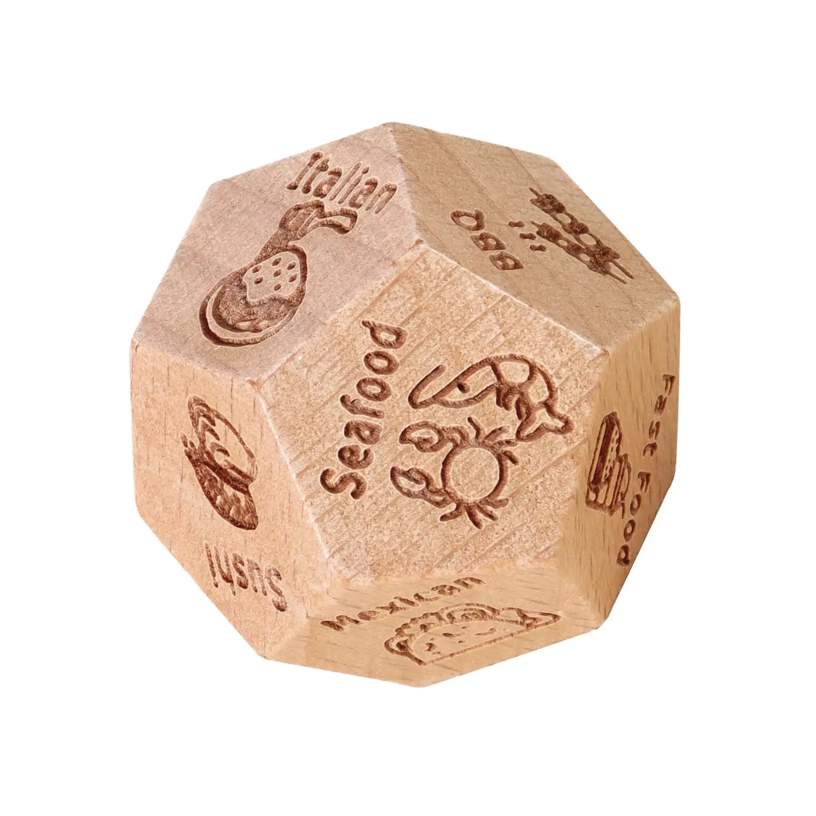 12 Sided Dice Party Supplies Multifaceted Card Wood Wooden Couples Dice for Table Game Card Game Role Playing Party Game