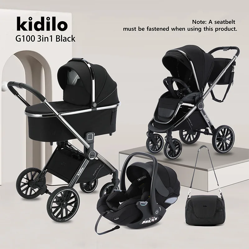 Cochecito de bebé Kidilo puede sentarse y acostarse, artefacto plegable ligero para caminar, cochecito portátil bidireccional para niños - imagen 4