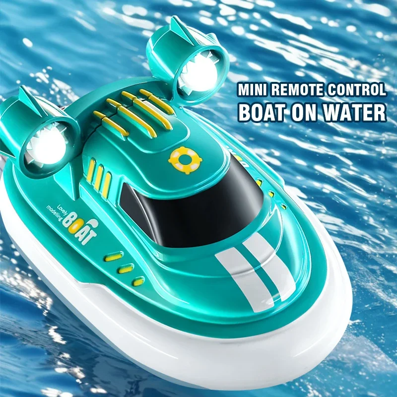 Mini barco Rc 1/32 radiocontrol remoto, barco de alta velocidad con luz Led, barco de Palma, juguete acuático de verano, juguetes para piscina, modelos de regalos - imagen 2
