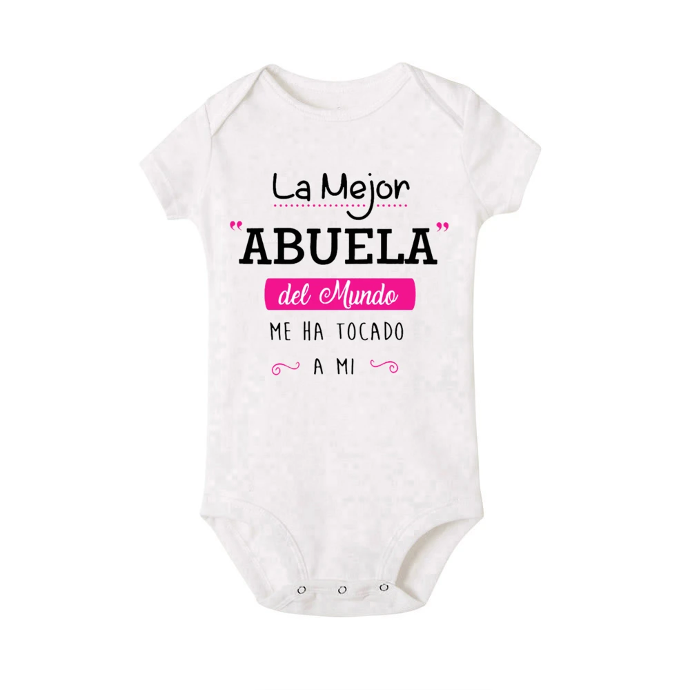 Body con estampado de la mejor abuela del mundo Moved Me para recién nacido, pelele de verano para bebé, mono de manga corta para niño pequeño, traje infantil - imagen 5