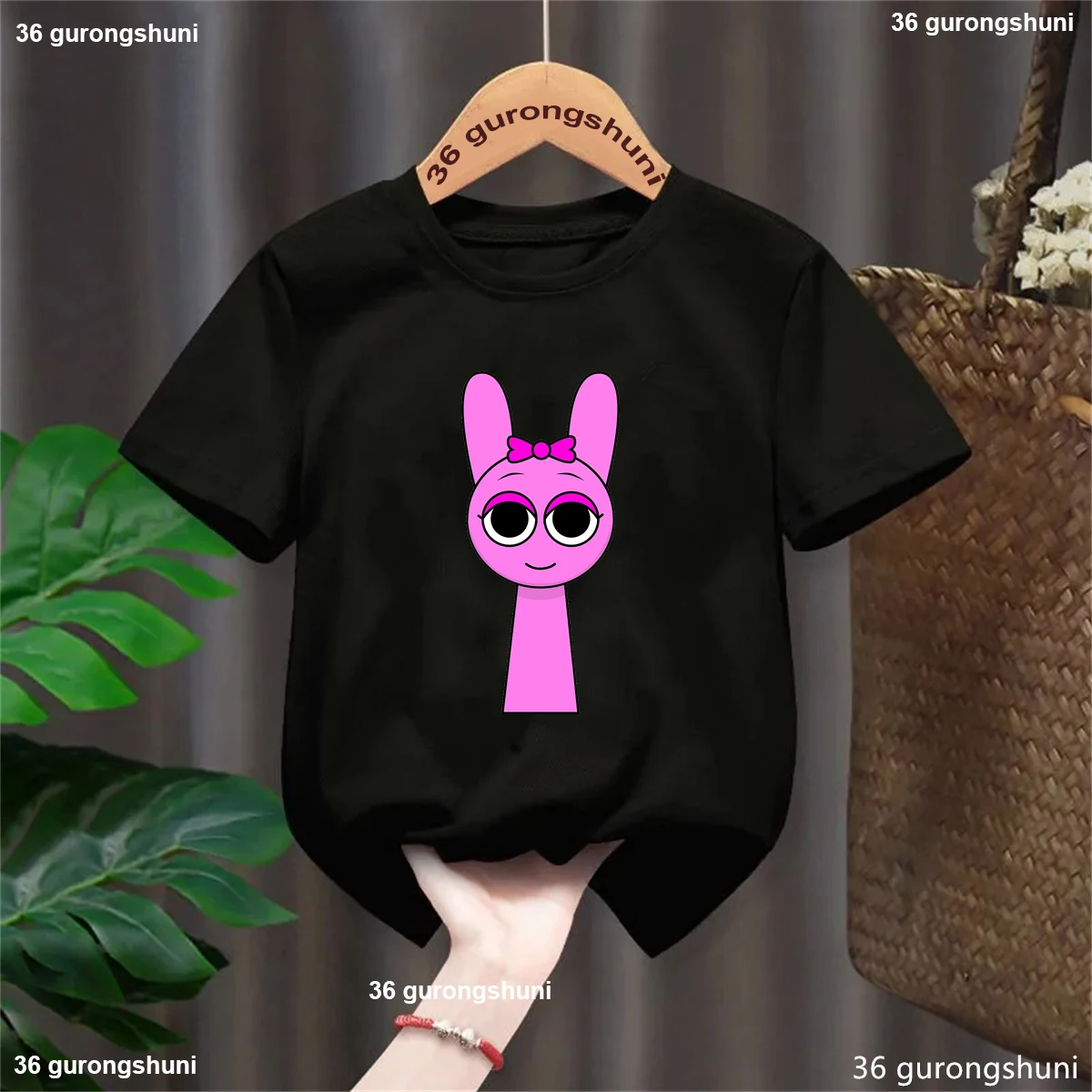 Camiseta divertida con estampado Kawaii Sprunki para niñas/niños, juego de música, ropa fresca para niños, camiseta de verano blanca/negra/rosa/amarilla/azul/roja