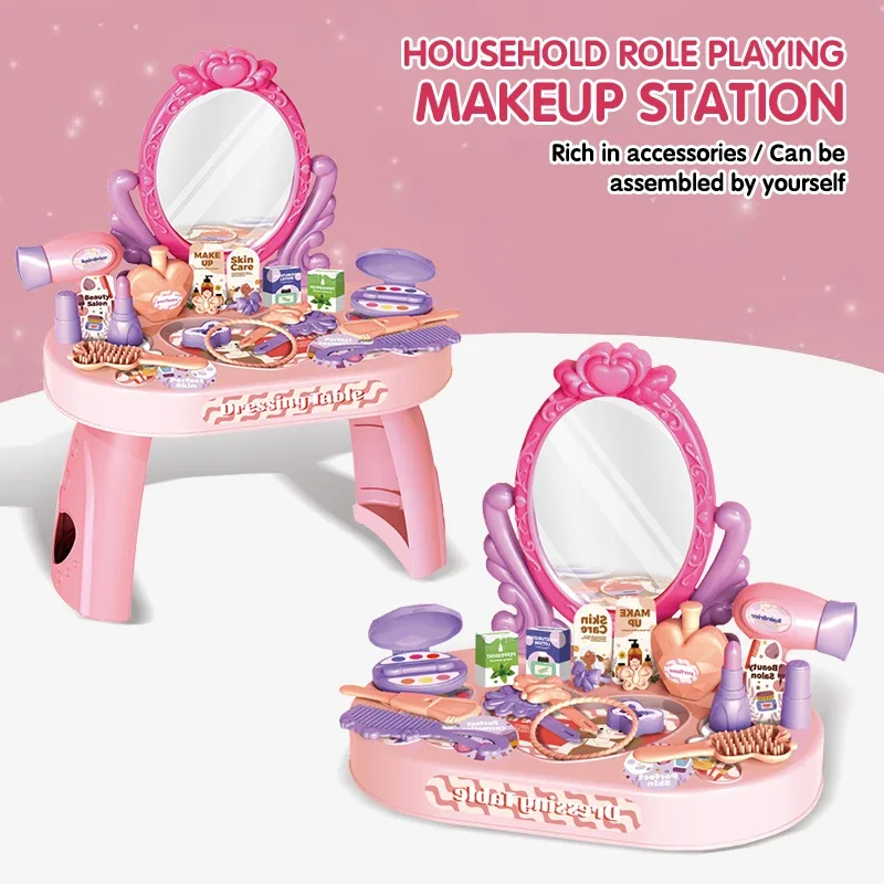 Tocador infantil con maquillaje seguro para juego simbólico - imagen 4