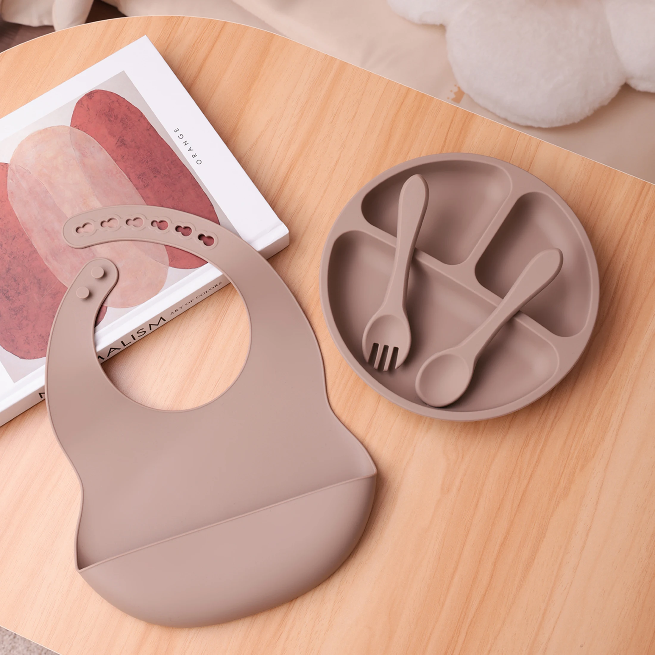 Plato de succión de silicona para bebé - juego de alimentación sin BPA - imagen 2