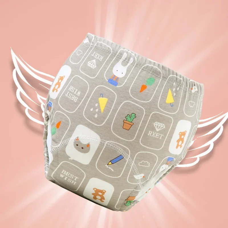 Pantalón de entrenamiento para bebé, pañal de algodón lavable y reutilizable, transpirable, novedad - imagen 5