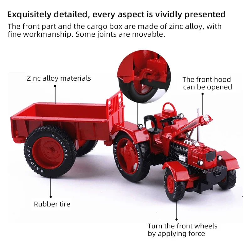 Tractor infantil de metal aleado de juguete para niños – clásico - imagen 3