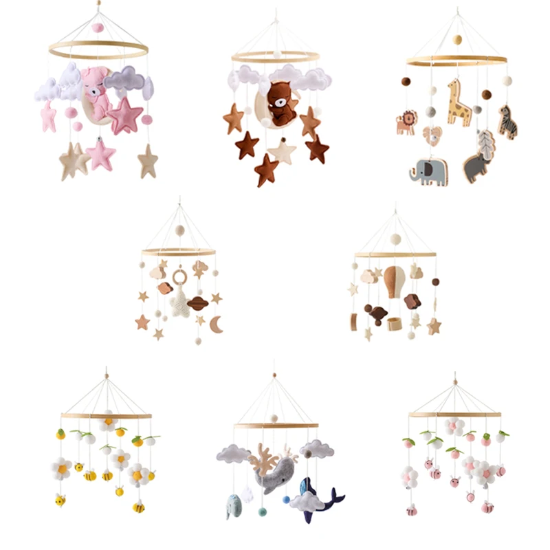 Campana para cama móvil de madera para bebé, sonajero colgante, caja de música para recién nacido, campana para cama, soporte para juguetes, cuna infantil, regalo para bebé