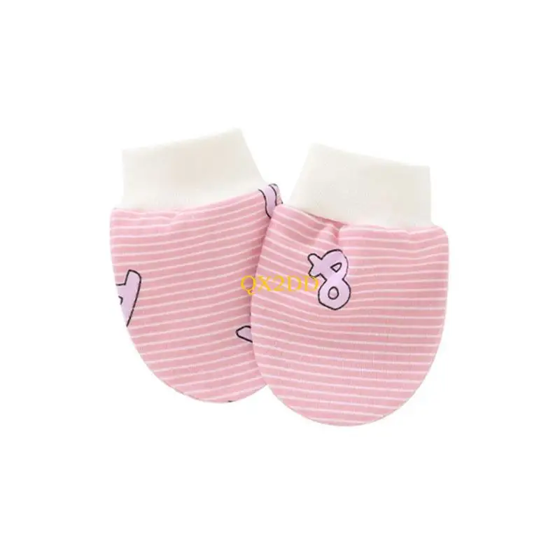 Guantes algodón suave Baby Anti -arañazos QX2D sin calcetines mano arañazos Suministros recién nacidos - imagen 3