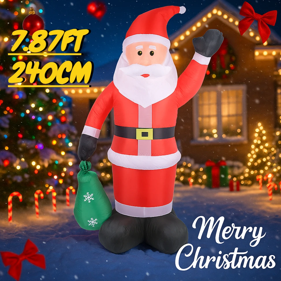 Bolsa inflable de Papá Noel con luces LED – Juguete navideño - imagen 2